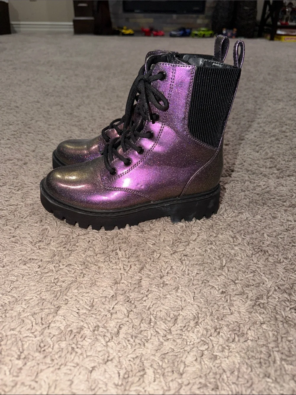 art class Black Glitter High-Top boot